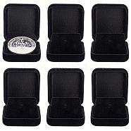 Square Velvet Medal Storage Boxes, Commemorative Coins Holder, Black, 5.8x5.3x2.45cm, Inner Diameter: 5x4.9cm(CON-WH0087-88)