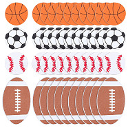 CHGCRAFT 150pcs 3 style Sponge Sports Balls Stickers, with Adhesive Back, for Sports Ball Themed Party Decor Supplies, Mixed Color, 30~68x30~38x2mm, 50pcs/style(DIY-CA0003-84)