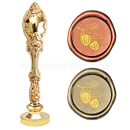 Brass Wax Seal Stamp, with Alloy Handles, for DIY Scrapbooking, Fruit Pattern, Stamp: 25x14mm, Handle: 91.5x22.5x13.5mm(AJEW-CP0003-469-A)