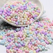 Macaron Color Opaque Frosted Glass Seed Beads, Peanut, Colorful, 6x3x3mm, Hole: 1.2mm, about 4000pcs/pound(SEED-K009-12B-01)