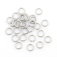 304 Stainless Steel Open Jump Rings, Stainless Steel Color, 5x0.9mm, about 3.2mm inner diameter, about 333pcs/20g(X-STAS-J013-5x0.9mm-01)