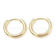 Brass Huggie Hoop Earrings, Light Gold, 12 Gauge, 13x14x2mm, Pin: 0.8mm(KK-C024-16B-KCG)