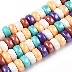 Handmade Polymer Clay Beads, Heishi Beads, for DIY Jewelry Crafts Supplies, Pearlized, Disc/Flat Round, Colorful, 6~6.5x3.5~4mm, Hole: 1.5mm, about 111~112pcs/strand, 15.91~16.02 inch(40.4~40.7cm)(CLAY-ZX007-11G)