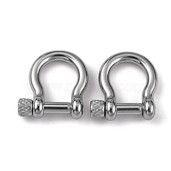 304 Stainless Steel D-Ring Anchor Shackle Clasps, for Bracelets Making, Stainless Steel Color, 24x21~23x6~7mm(STAS-M267-01)