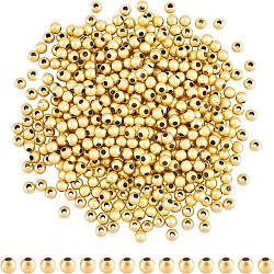 Nbeads 500Pcs Brass Spacer Beads, Long-Lasting Plated, Round, Real 14K Gold Plated, 3x2.7mm, Hole: 1.4mm(KK-NB0001-33)