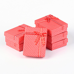 Cardboard Jewelry Set Boxes, Rectangle, with Sponge, Red, 90x70x26mm(CBOX-B001-5)