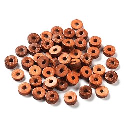 Dyed Donut Coconut Beads, FireBrick, 9x2~5mm, Hole: 2mm, about 1612pcs/500g(COCB-M001-9mm-05)