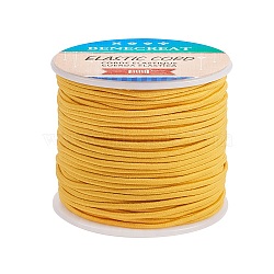 BENECREAT Elastic Cord, Polyester Outside and Latex Core, Gold, 2mm, about 54.68 yards(50m)/roll, 1roll/box(EW-BC0002-53)