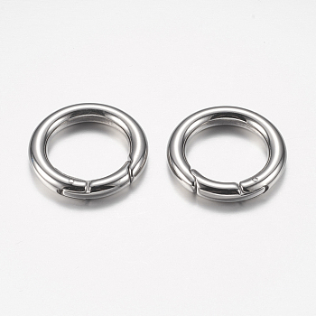 304 Stainless Steel Spring Gate Rings, O Rings, Ring, Stainless Steel Color, 6 Gauge, 24x4mm, Inner Diameter: 16mm