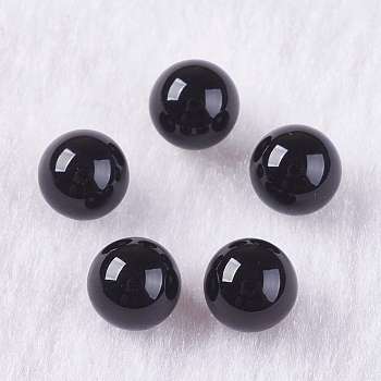 Natural Black Onyx Beads, Gemstone Sphere, Undrilled/No Hole, Dyed, Round, 6mm