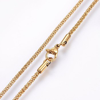 304 Stainless Steel Popcorn Chain Necklaces, with Lobster Claw Clasps, Golden, 17.7 inch(45cm), 2mm