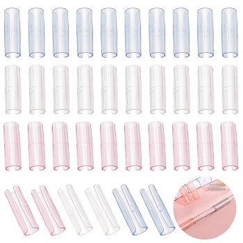 CHGCRAFT 36Pcs 3 Colors Transparent ABS Plastic Bed Sheet Grippers, Fasteners Bed Sheet Clip, Quilt Fixator, Column, Mixed Color, 50x17mm, 12pcs/color