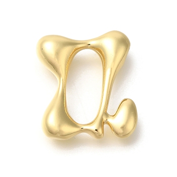 Rack Plating Brass Beads, Balloon Letter, for Personalized Name Necklaces Making, Long-Lasting Plated, Lead Free & Cadmium Free, Real 18K Gold Plated, Letter Q, 23x20x7mm, Hole: 2mm