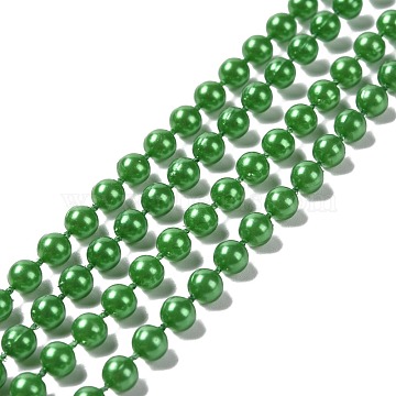 Acrylic Imitation Pearl Beaded Trim Garland Strand, Great for Door Curtain and Wedding Decoration DIY Material, Green, 5mm, about 30m/roll(AJEW-R067-09)