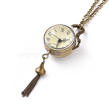 Ronde en alliage de montre de poche collier pendentif en quartz(WACH-N011-07A)-2