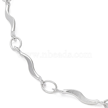 304 Stainless Steel Wave Bar Link Chain Necklaces(NJEW-K249-17P)-2