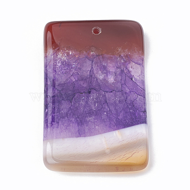 Dyed Natural Crackle Agate Pendants(G-S330-09)-3