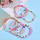 5Pcs 5 Style Handmade Polymer Clay Beads Stretch Bracelets Sets(BJEW-SZ0001-77A)-4