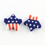 Star Handmade Polymer Clay Beads, Midnight Blue, 17x17x4mm, Hole: 1~2mm(X-CLAY-Q222-10)