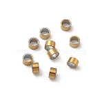 304 Stainless Steel Beads, Column, Ion Plating(IP), Long-Lasting Plated, Rack Plating, Real 18K Gold Plated, 1x2mm, Hole: 1.2mm(STAS-P448-01E-G)