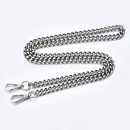 Bag Chains Straps, Iron Curb Link Chains, with Alloy Swivel Clasps, for Bag Replacement Accessories, Platinum, 1190x11mm(FIND-Q089-008P)