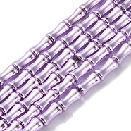 Electroplate Glass Beads Strands, Bamboo, Plum, 8x4.5mm, Hole: 0.8mm, about 50pcs/strand, 15.75''(40cm)(EGLA-Q128-13B)