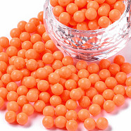 Plastic Water Soluble Fuse Beads, for Kids Crafts, DIY PE Melty Beads, Round, Dark Orange, 5mm(DIY-N002-017E)