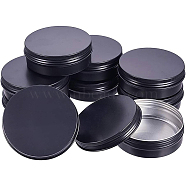 Round Aluminium Tin Cans, Aluminium Jar, Storage Containers for Cosmetic, Candles, Candies, with Screw Top Lid, Gunmetal, 8.6x2.9cm, Capacity: 100ml, 12pcs/box(CON-BC0005-16B)