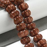 Synthetic Goldstone Beads Strands, Pumpkin, 12x7.5~8mm, Hole: 1.4mm, about 25pcs/strand, 7.48~7.87''(19~20cm)(G-G142-A03-01)