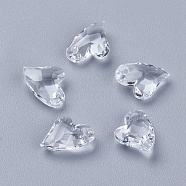 Transparent Acrylic Charms, Faceted, Heart, Clear, 11x9x4mm, Hole: 0.5mm(MACR-G055-11mm-02X)