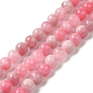 Natural Dyed White Jade Beads Strands, Round, Pink, 8.5mm, Hole: 0.8mm, about 45~46pcs/strand, 14.69''~15.04''(37.3~38.2cm)(G-M402-C03-07)