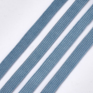 Corduroy Fabric Ribbon, Polyester Ribbon, For DIY Hair Bow Making, Steel Blue, 10mm, about 100yard/roll(91.44m/roll)(OCOR-S115-03E)