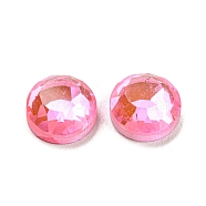 Glass Rhinestone Cabochons, Flat Back & Back Plated, Faceted, Half Round, Pearl Pink, 10x4.5mm(GLAA-A006-26A-01)