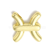 Brass Beads, Lead Free & Cadmium Free, Long-Lasting Plated, Constellation, Pisces, 16.5x17.5x5mm, Hole: 4x2mm(KK-H478-24G-12)