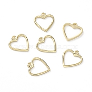 Brass Charms, Long-Lasting Plated, Heart, Real 24K Gold Plated, 11.5x10x1mm, Hole: 1.2mm(X-KK-L205-11G-A)
