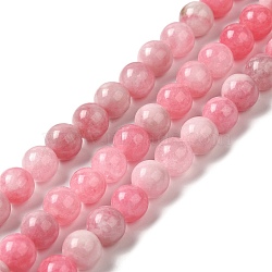 Natural Dyed Jade Beads Strands, Round, Pink, 8.5mm, Hole: 0.8mm, about 45~46pcs/strand, 14.69''~15.04''(37.3~38.2cm)(G-M402-C03-07)