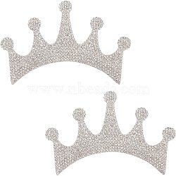 Crown Shape Glass Rhinestone Car Stickers, for Decorate Cars Bumper Window Laptops Luggage, Crystal, 65x100x1.5mm(DIY-WH0171-17)