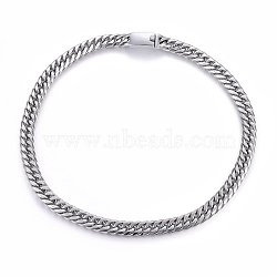 304 Stainless Steel Curb Chain Necklaces, Stainless Steel Color, 23.62 inch(60cm), 13mm(NJEW-H493-04P)