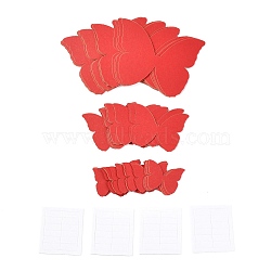 3D Plastic Wall Stickers, with Adhesive Tape, for Home Living Room Bedroom Wall Decorations, Butterfly, Red, 23~55x30~70x0.2mm, 48pcs/set(DIY-F077-04A)