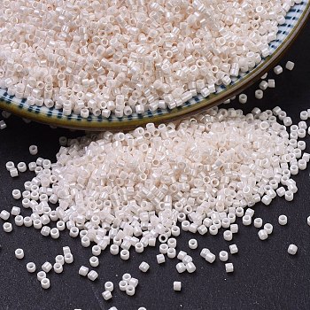 MIYUKI Delica Beads, Cylinder, Japanese Seed Beads, 11/0, (DB1530) Opaque Bisque White Ceylon, 1.3x1.6mm, Hole: 0.8mm, about 20000pcs/bag, 100g/bag