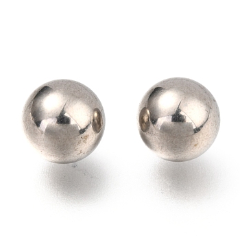 201 Stainless Steel Beads, No Hole/Undrilled, Solid Round, Stainless Steel Color, 9.5mm