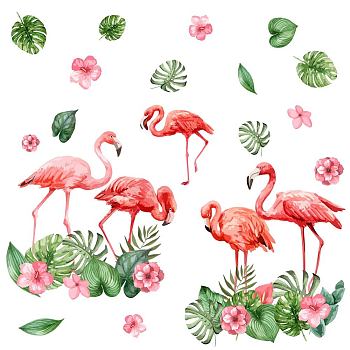 PVC Wall Stickers, Wall Decoration, Flamingo Pattern, 390x900mm