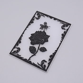 Plastic Embossing Folders, Concave-Convex Embossing Stencils, for Handcraft Photo Album Decoration, Plant & Animal Pattern, 148x105x3mm
