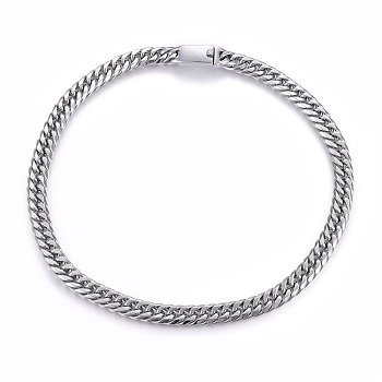 304 Stainless Steel Curb Chain Necklaces, Stainless Steel Color, 23.62 inch(60cm), 13mm