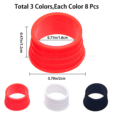24Pcs 3 Colors Tennis Racket Handle Elastic Rubber Ring(FIND-GF0004-51)-2