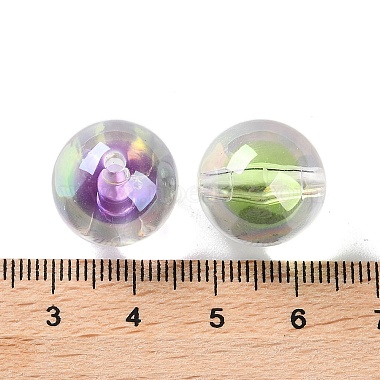 UV Plating Rainbow Iridescent Acrylic Beads(OACR-H112-16D)-3