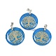 Synthetic Turquoise Flat Round Pendants(G-Q188-01P-04)-1