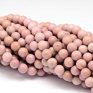 Natural Rhodonite Beads Strands, Round, Light Coral, 10mm, Hole: 1mm, about 41pcs/strand, 15.94 inch(G-K115-08-10mm)