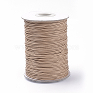 Braided Korean Waxed Polyester Cords, BurlyWood, 0.8mm, about 87.48 yards(80m)/roll(YC-T002-0.8mm-117)
