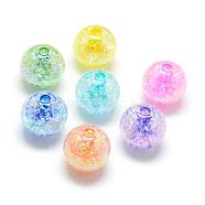 Crackle Style Acrylic Beads, AB Colour, Inside Color, Round, Mixed Color, 16mm, Hole: 4mm, about 225pcs/500g(MACR-S825-16mm)